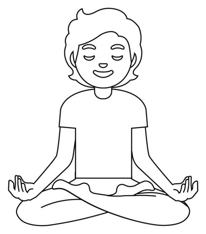 Person In Lotus Position Emoji Coloring Page